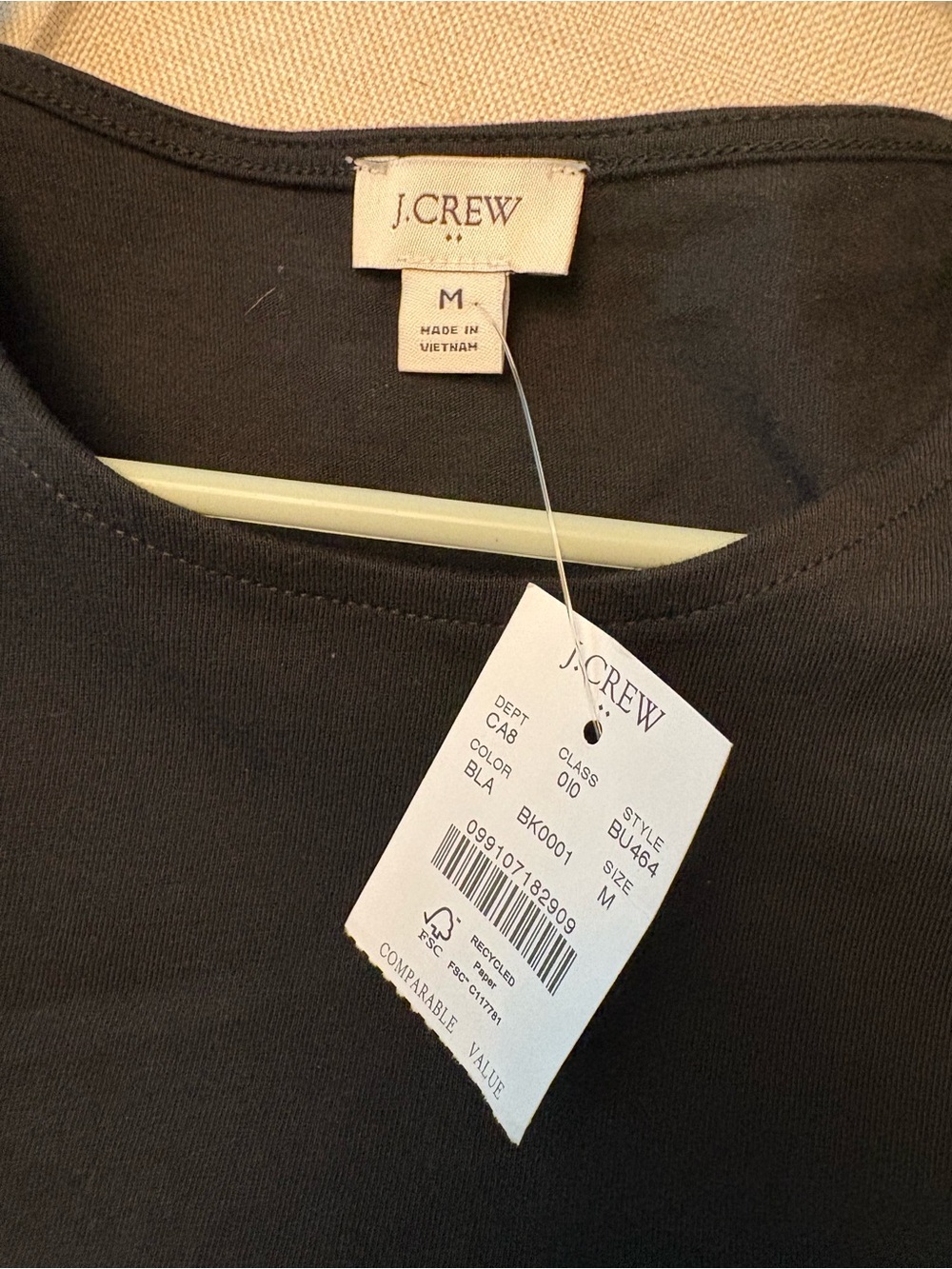 J. Crew Black Sheer Dot Ruffle Sleeve Tank - Picture 2 of 7
